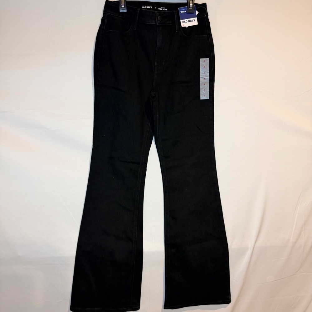 Old Navy Womens Size 4 Wow Flare High Rise Black Jeans NWT